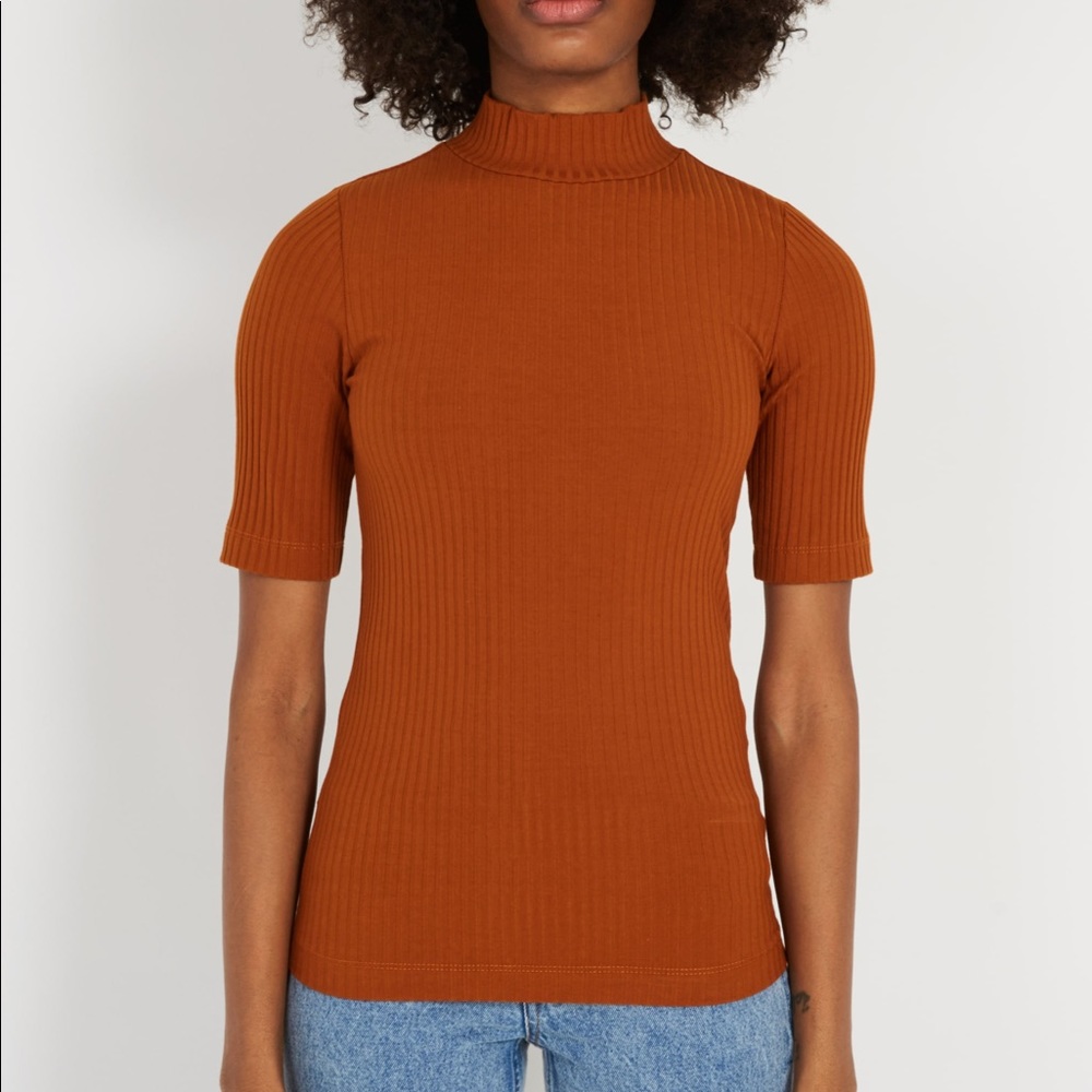 Frank & Oak Ribbed Mock Neck Shirt
